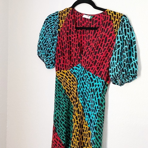 RIXO LONDON Amber Printed Silk Midi Dress - Picture 5 of 13